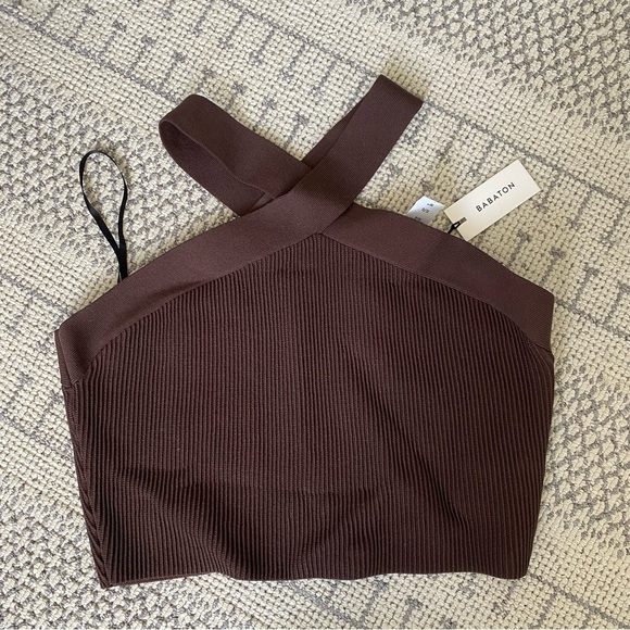 BNWT Aritzia Babaton Sculpt Knit Criss Cross Tank Sz XL - Picture 2 of 4